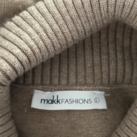 Makk Sleeveless Turtleneck Sweater Tan Sz Small - Picture 8 of 9